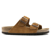 Birkenstock Arizona Soft Footbed Sandals in Suede Brown Leather