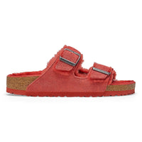 Birkenstock Cozy Red Suede Arizona Shearling Sandals