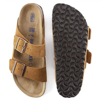 Birkenstock Arizona Soft Footbed Sandals in Suede Brown Leather