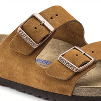 Birkenstock Arizona Soft Footbed Sandals in Suede Brown Leather