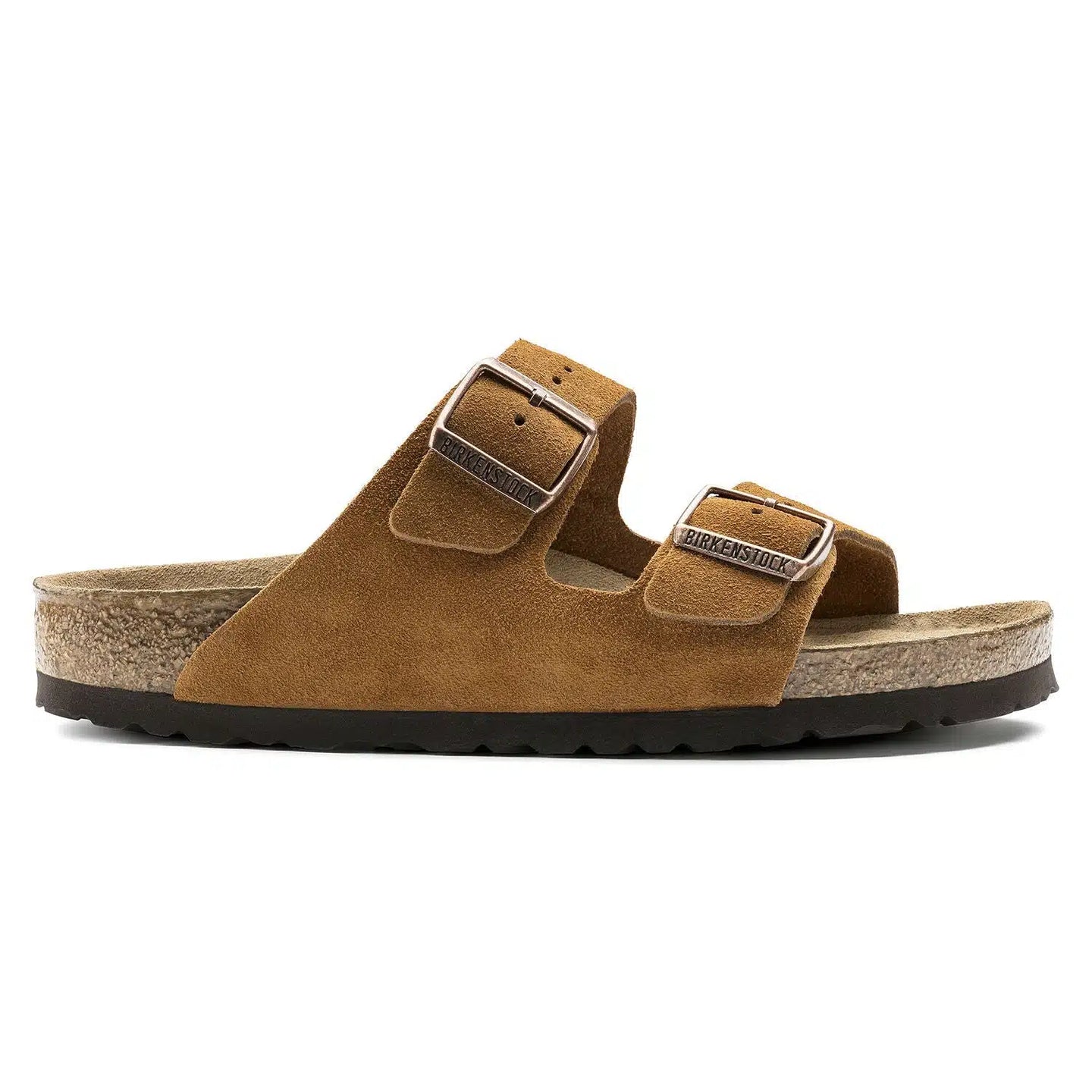 Birkenstock Arizona Soft Footbed Sandals in Suede Brown Leather