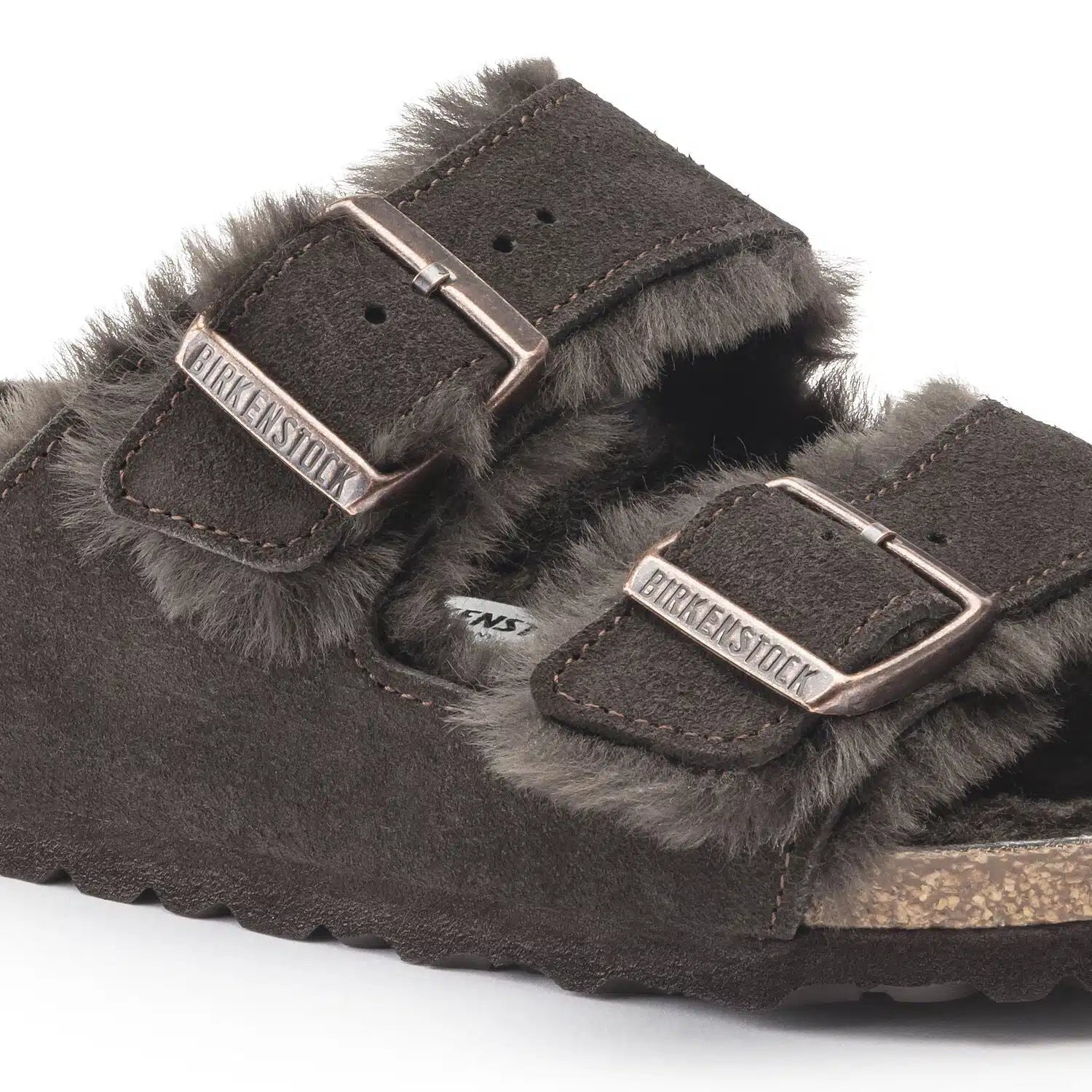 Birkenstock Arizona Shearling Sandals – Elegant Brown Suede Comfort Footwear