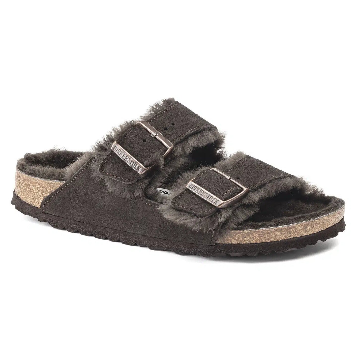 Birkenstock Arizona Shearling Sandals – Elegant Brown Suede Comfort Footwear