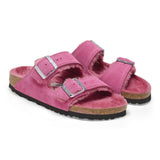 Birkenstock Women's Arizona Sandals - Pink Suede with Shearling Lining
