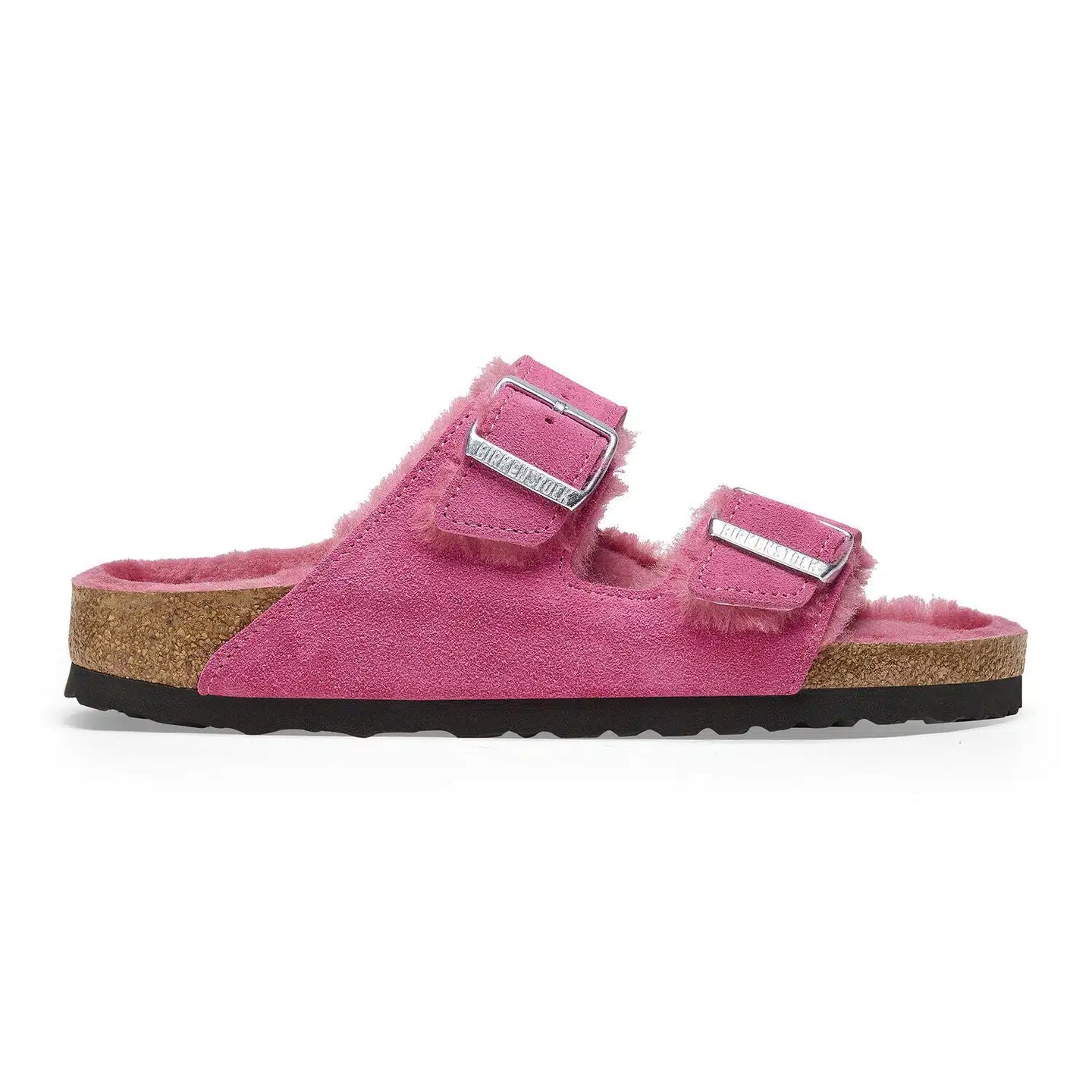 Birkenstock Women's Arizona Sandals - Pink Suede with Shearling Lining