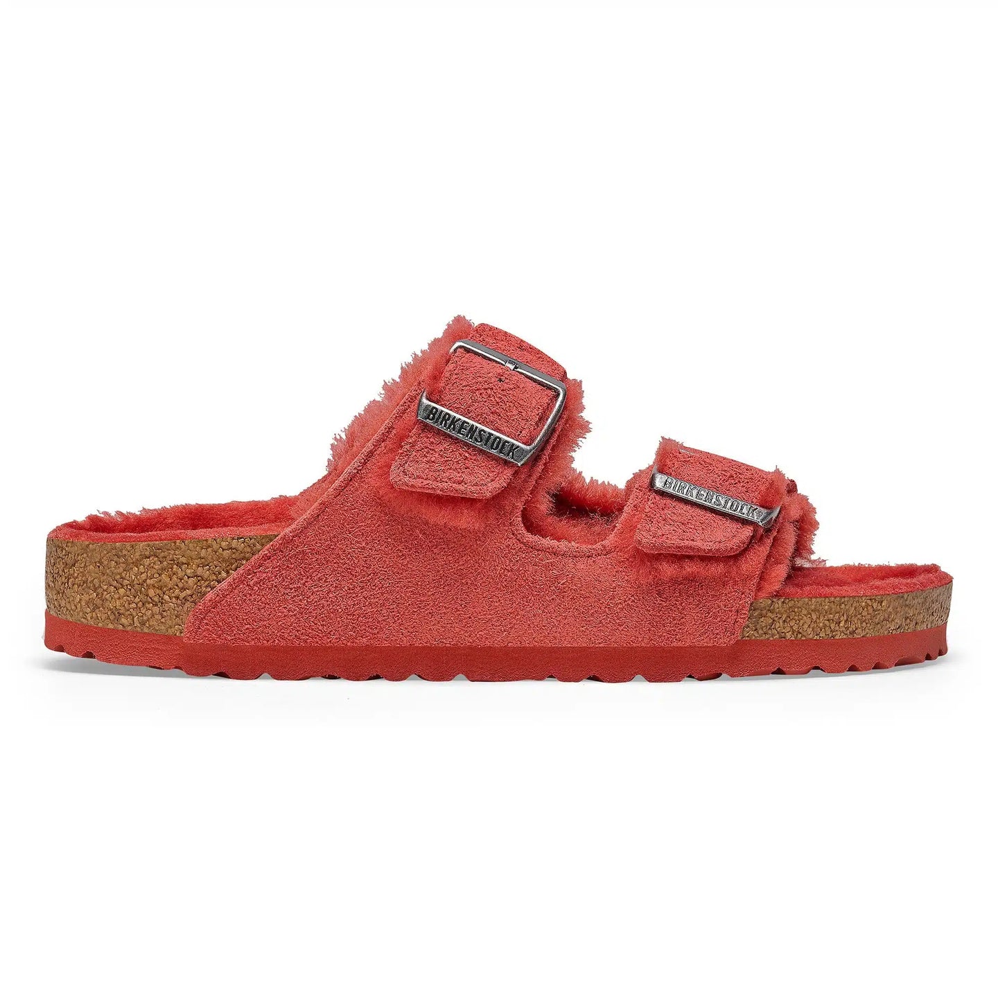 Birkenstock Cozy Red Suede Arizona Shearling Sandals