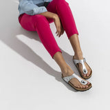 Birkenstock Gizeh Silver Birko-Flor Thong Sandals for Women's Comfort