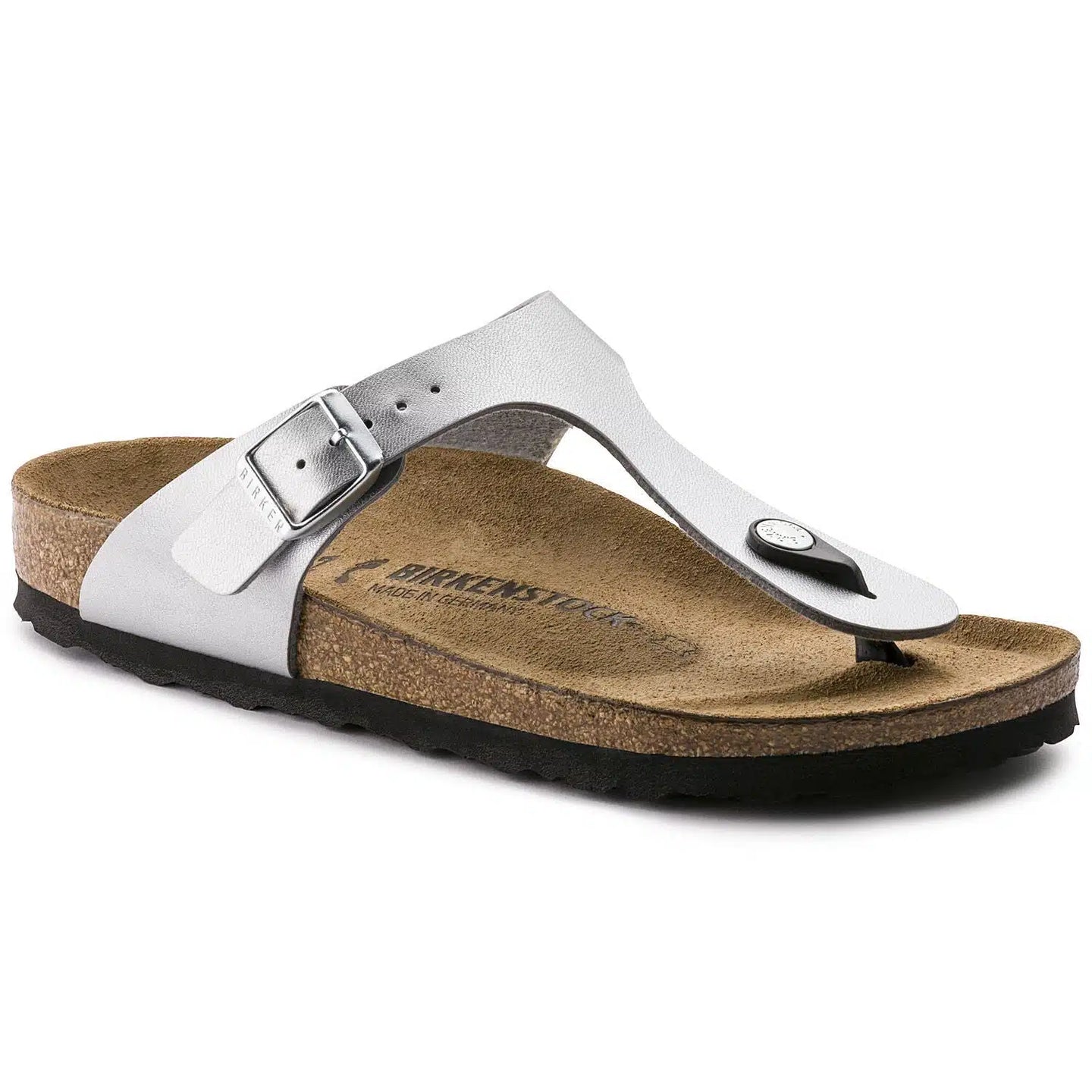 Birkenstock Gizeh Silver Birko-Flor Thong Sandals for Women's Comfort
