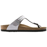 Birkenstock Gizeh Silver Birko-Flor Thong Sandals for Women's Comfort