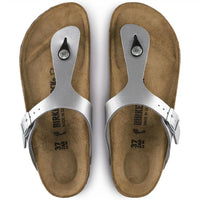 Birkenstock Gizeh Silver Birko-Flor Thong Sandals for Women's Comfort