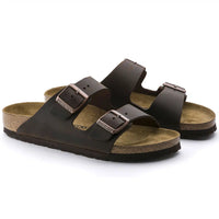 Birkenstock Arizona Soft Footbed Sandals in Dark Brown Oiled Leather