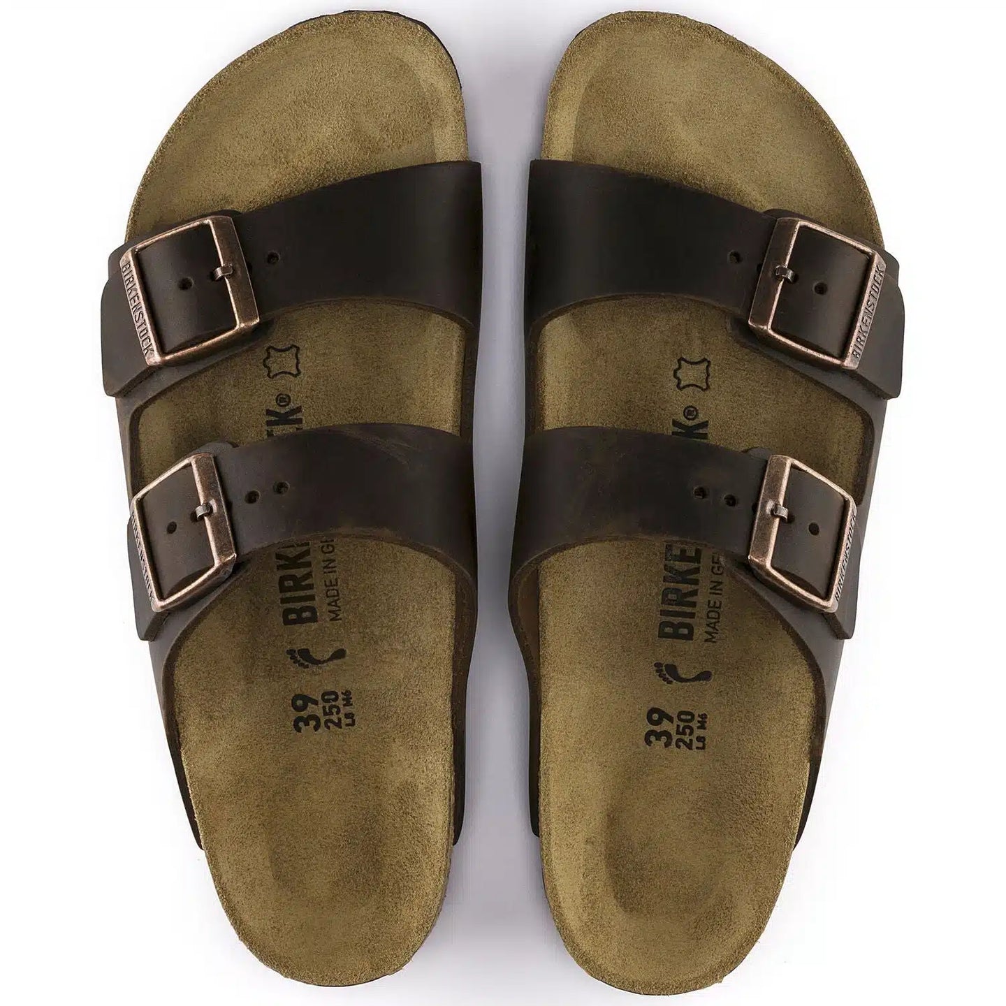 Birkenstock Arizona Soft Footbed Sandals in Dark Brown Oiled Leather