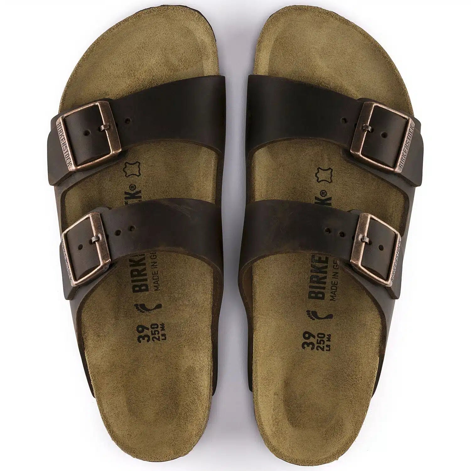 Birkenstock Arizona Soft Footbed Sandals in Dark Brown Oiled Leather