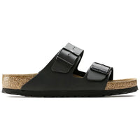 Birkenstock Women's Arizona Black Leather Sandals with Soft Footbed