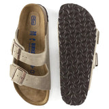Birkenstock Arizona Khaki Suede Leather Sandals with Soft Footbed