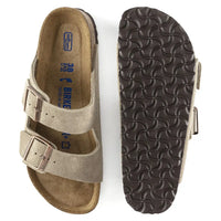 Birkenstock Arizona Khaki Suede Leather Sandals with Soft Footbed