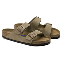 Birkenstock Arizona Khaki Suede Leather Sandals with Soft Footbed