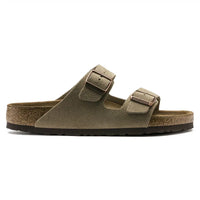 Birkenstock Arizona Khaki Suede Leather Sandals with Soft Footbed
