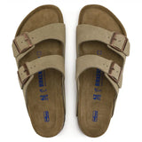 Birkenstock Arizona Khaki Suede Leather Sandals with Soft Footbed
