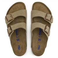 Birkenstock Arizona Khaki Suede Leather Sandals with Soft Footbed