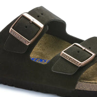 Birkenstock Arizona Suede Mocca Sandals with Soft Footbed