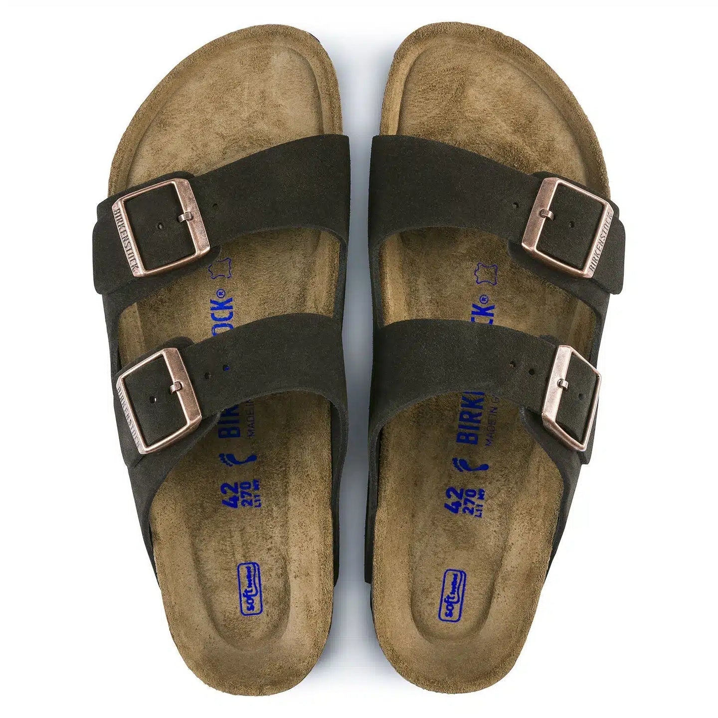 Birkenstock Arizona Suede Mocca Sandals with Soft Footbed