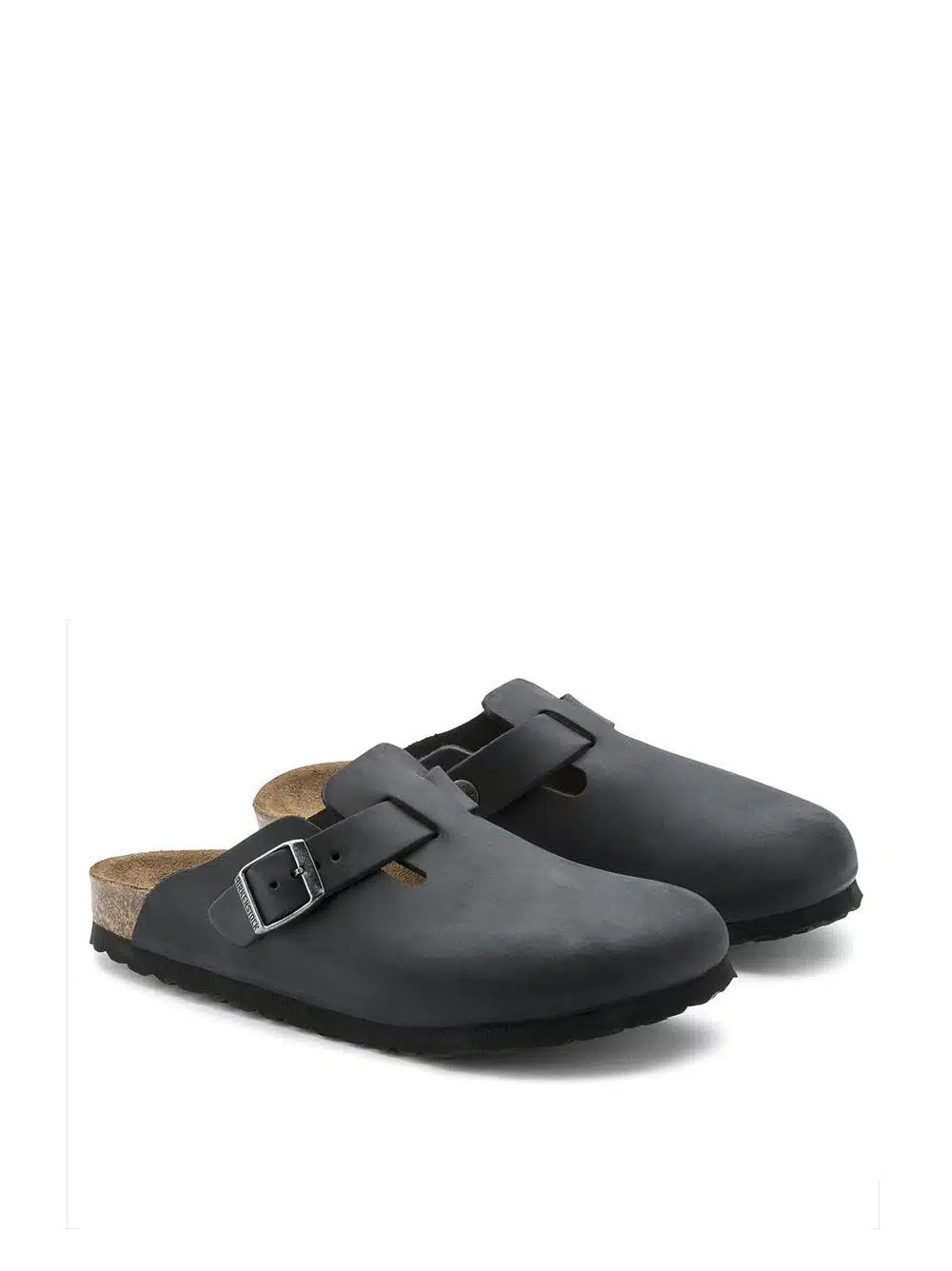 Birkenstock Boston Unisex Nubuck Leather Clogs in Black with Anatomical Footbed