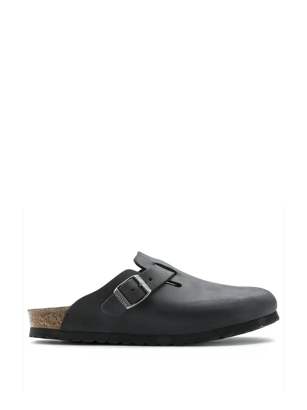 Birkenstock Boston Unisex Nubuck Leather Clogs in Black with Anatomical Footbed