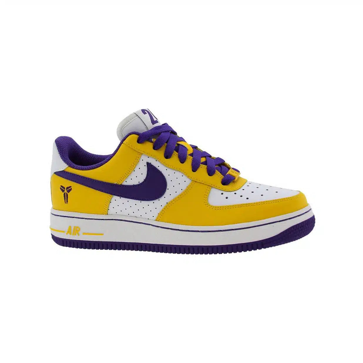 Nike Air Force 1 Low GS Kobe Bryant Tribute Sneakers - Yellow & Purple 2009 Edition