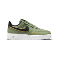 Nike Air Force 1 Low - Olive Green with Dual Black and Gold Swoosh