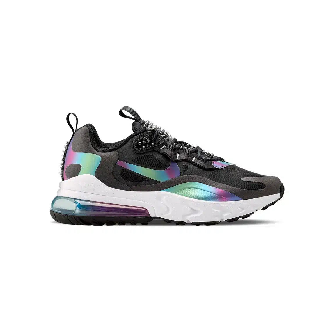 Nike Air Max 270 React - Black Sneakers with Iridescent Highlights