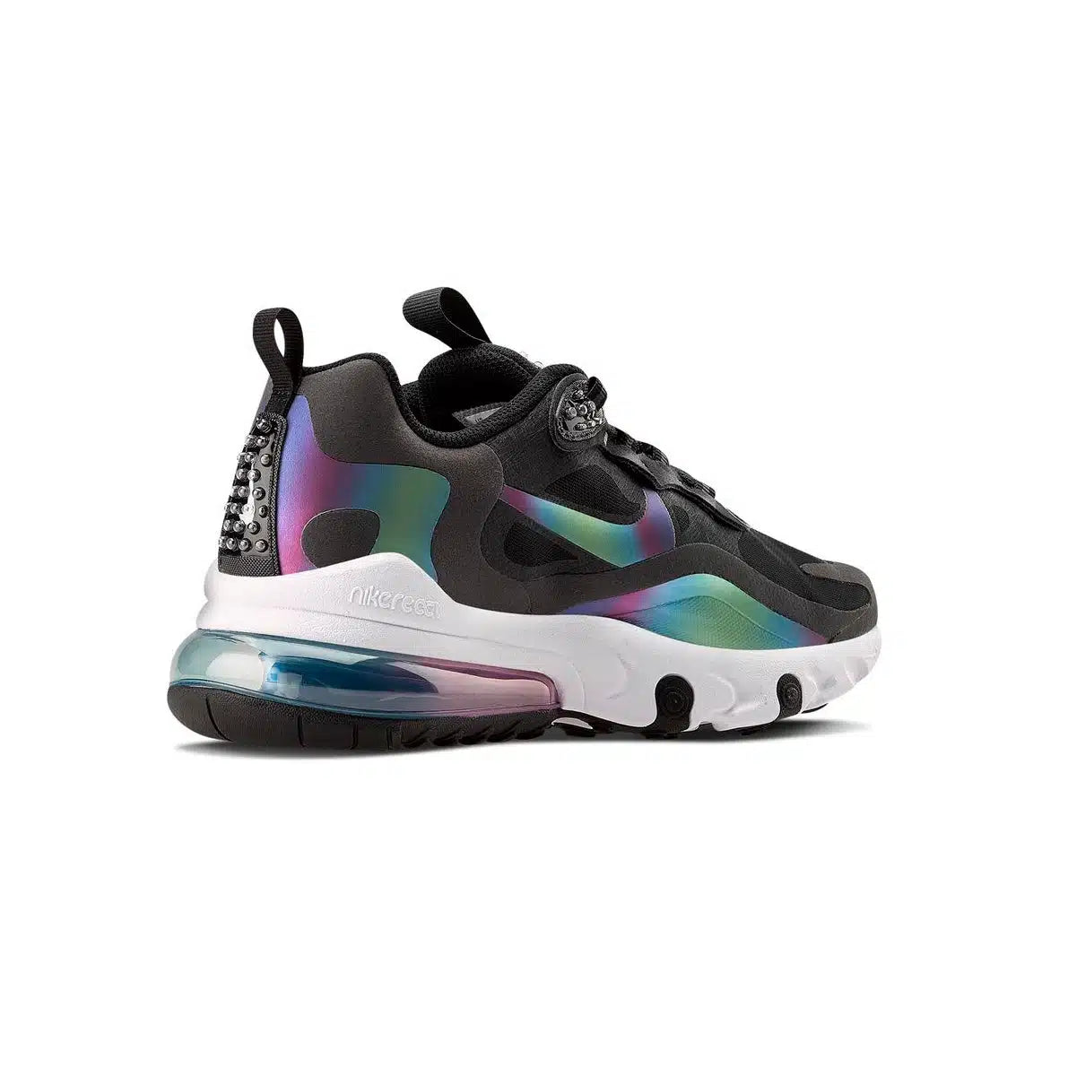 Nike Air Max 270 React - Black Sneakers with Iridescent Highlights