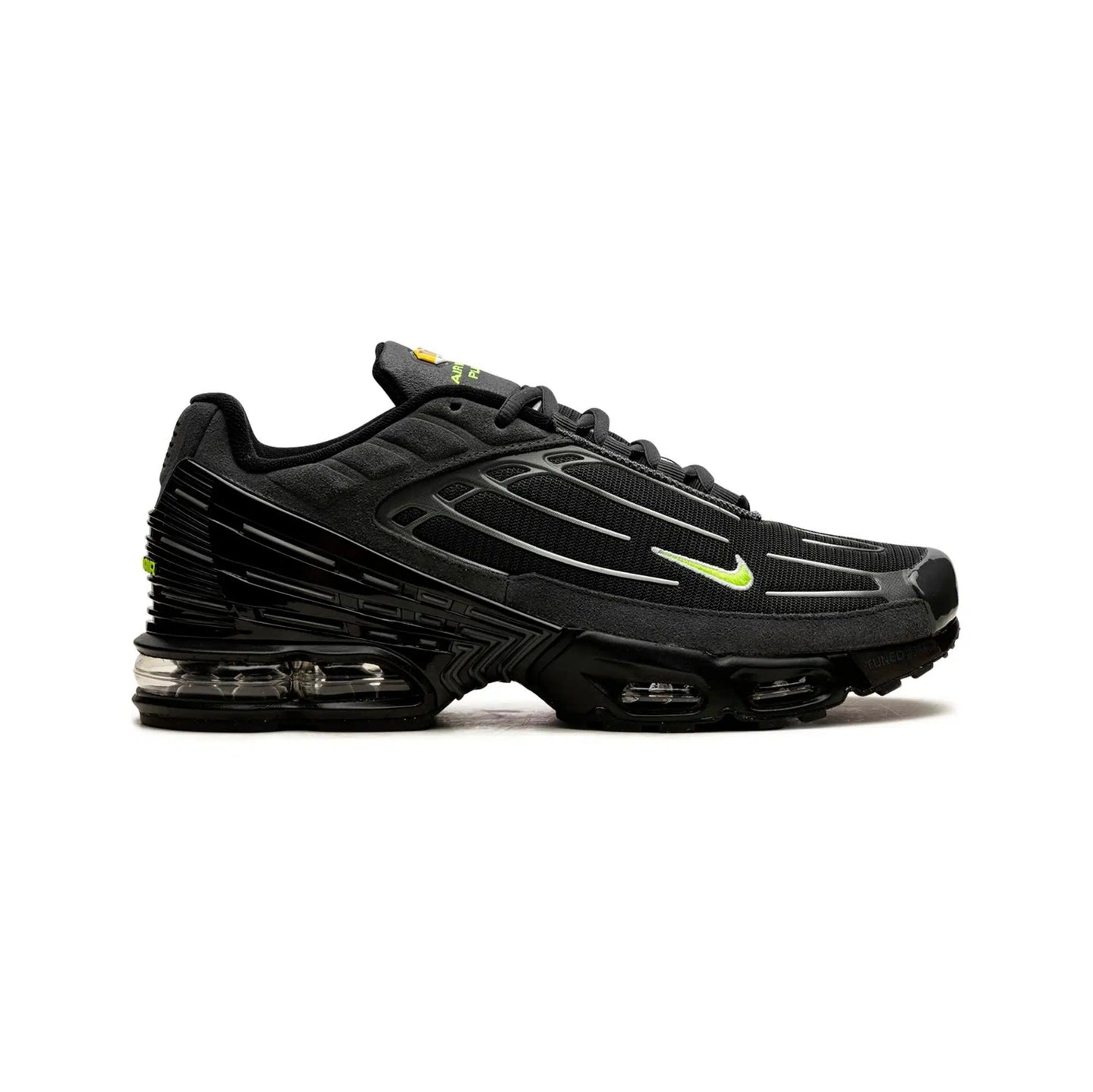 Nike Air Max Plus 3 Men's Sneakers - Black Volt Futuristic Design