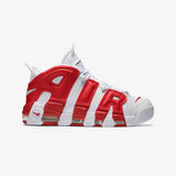 Nike Air More Uptempo Men's Sneakers in White & Varsity Red