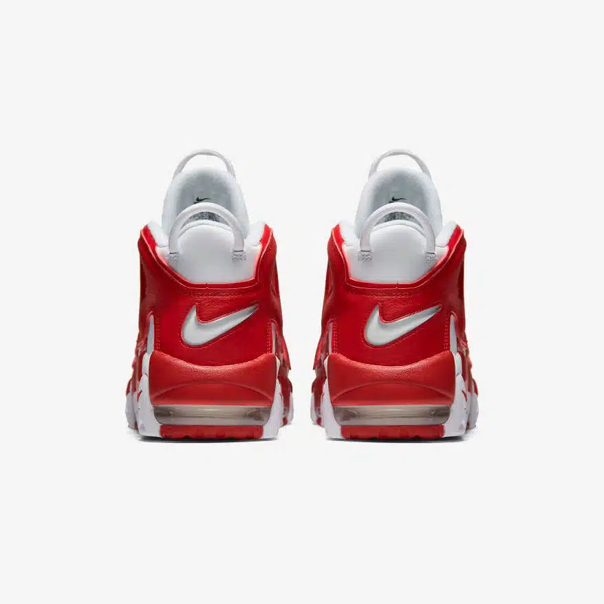 Nike Air More Uptempo Men's Sneakers in White & Varsity Red