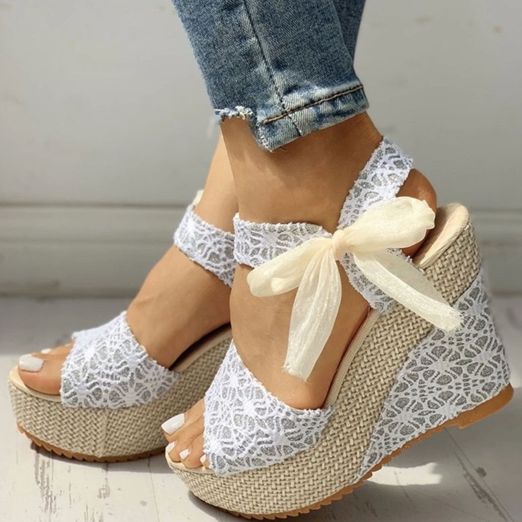 Couture-Moda Women's Stylish Wedge Heel Slip-On Sandals – Summer Platform Shoes