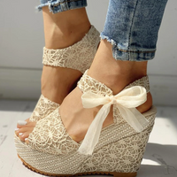 Couture-Moda Women's Stylish Wedge Heel Slip-On Sandals – Summer Platform Shoes