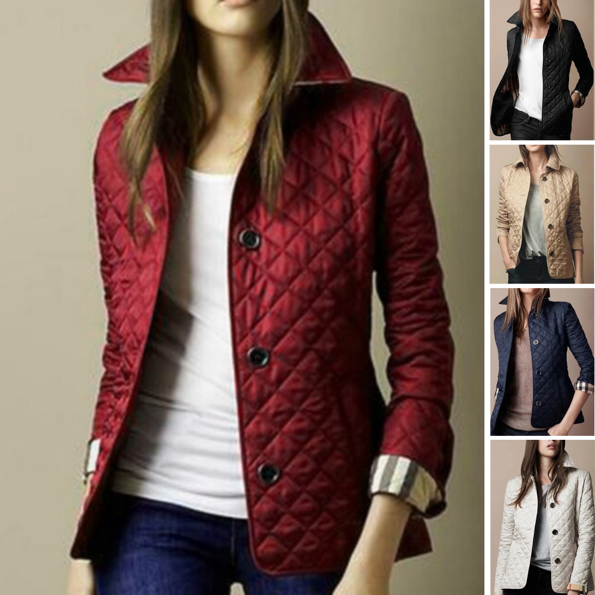Chic Women's Lightweight Quilted Coat with Button Closure