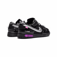Nike x Off-White Dunk Low in Black with Silver and Purple Accents