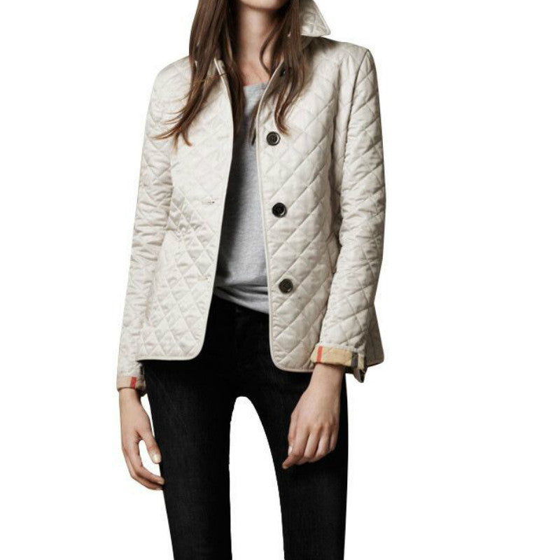 Chic Women's Lightweight Quilted Coat with Button Closure