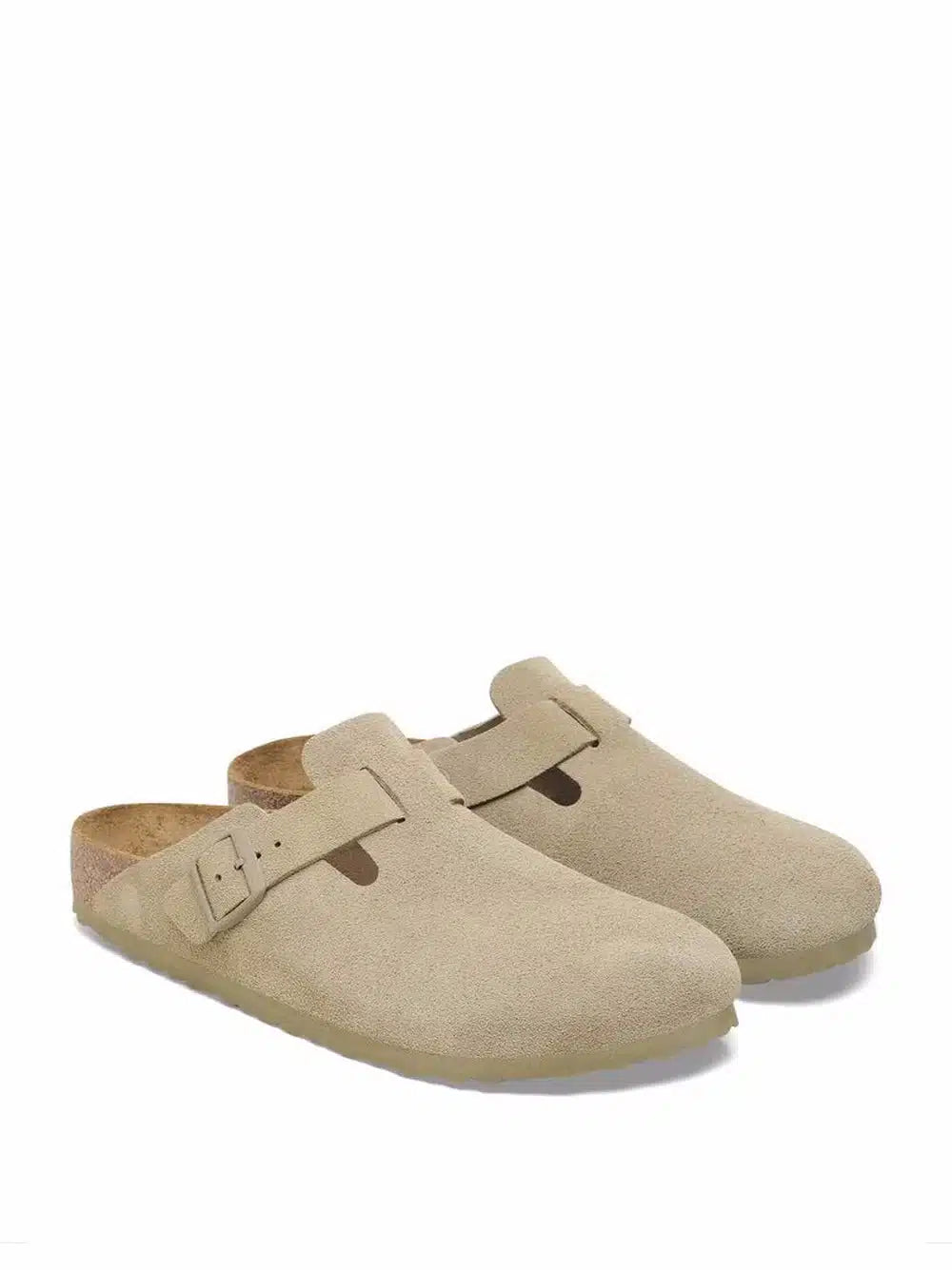 Birkenstock Boston Unisex Suede Clogs in Beige with Anatomical Comfort Footbed