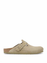 Birkenstock Boston Unisex Suede Clogs in Beige with Anatomical Comfort Footbed