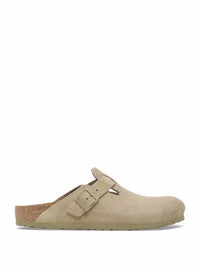 Birkenstock Boston Unisex Suede Clogs in Beige with Anatomical Comfort Footbed