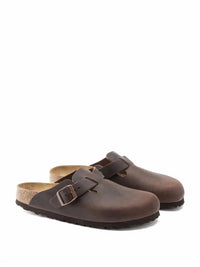 Birkenstock Boston Oiled Leather Unisex Clogs with Anatomical Footbed - Brown
