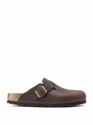 Birkenstock Boston Oiled Leather Unisex Clogs with Anatomical Footbed - Brown