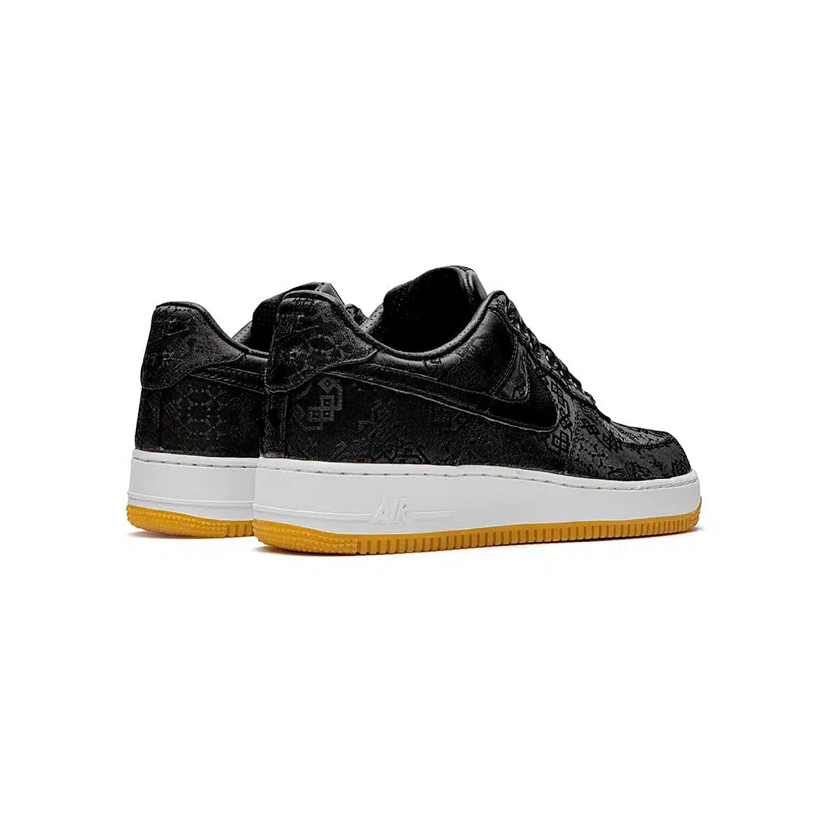 Nike Air Force 1 Low x Clot Black Silk Sneakers with Gum Sole