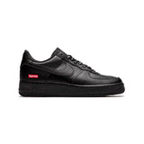Nike Air Force 1 Low: Black Leather with Distinctive Red Supreme Details