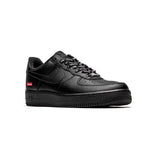 Nike Air Force 1 Low: Black Leather with Distinctive Red Supreme Details