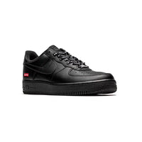 Nike Air Force 1 Low: Black Leather with Distinctive Red Supreme Details