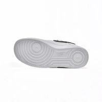 Nike Air Force 1 Low Sneakers: White with Red Swoosh & Carabiner